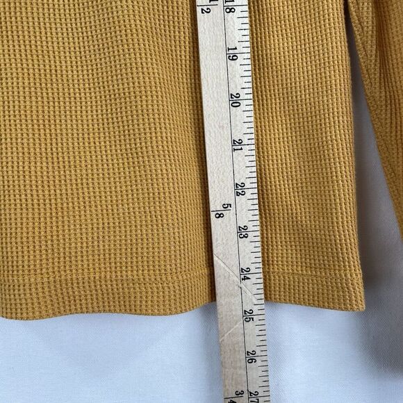 Back When‎ Anthropologie Shirt Womens Small Yellow Thermal Waffle Knit Boho - Picture 12 of 12